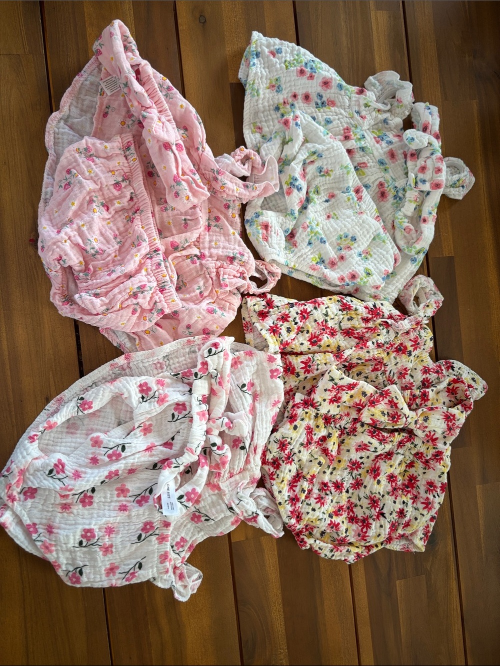 Toddler Floral Muslin Bubble Romper - Pink/White